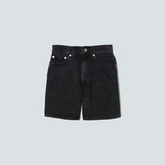 The A-Line Denim Short | Storm Black