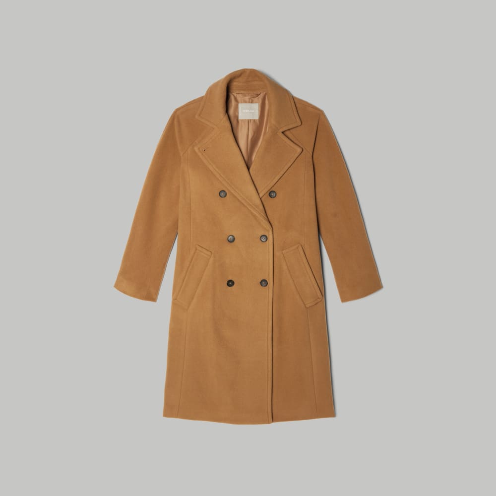 The Italian ReWool® Long Peacoat | Camel