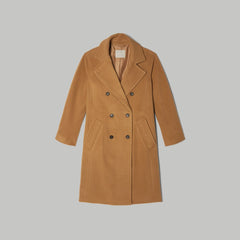 The Italian ReWool® Long Peacoat | Camel