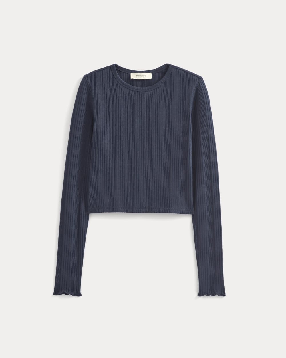 Lounge Rib Cropped Shirt | Navy