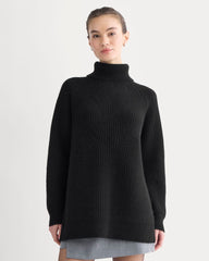 Cocoon Turtleneck in Wool Cashmere | Black