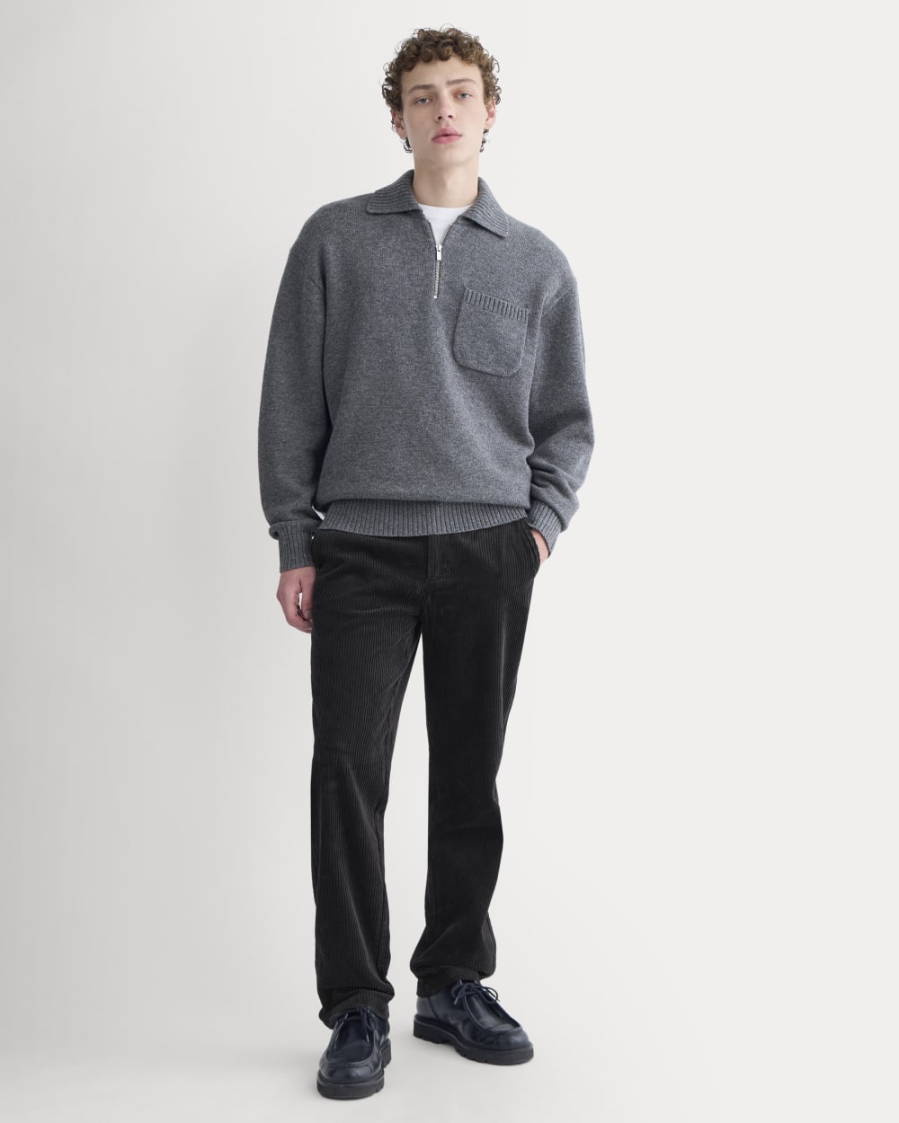 Luxe Merino Quarter-Zip Pullover | Heathered Charcoal