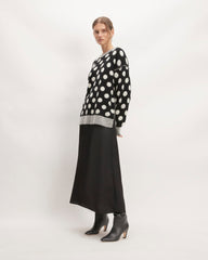 The Alpaca Polka Dot Oversized Crew | Black / Snow Polka Dot