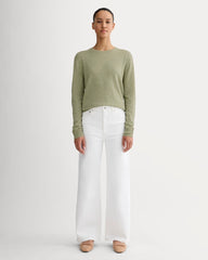 The Classic Crew in Cashmere | Light Heathered Moss