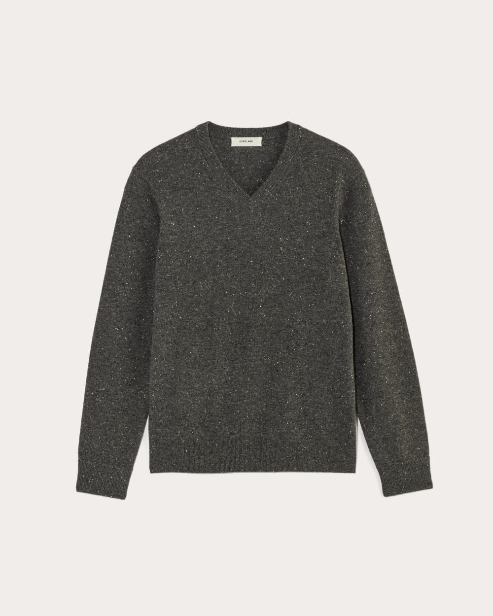 The Cashmere V-Neck Sweater | Grey Donegal