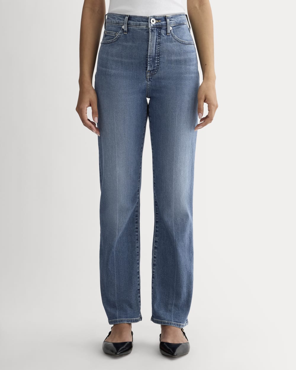 The High-Key Stovepipe Jean | Mid Indigo