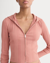 Lounge Rib Hoodie | Ash Rose