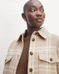 The Italian ReWool® Oversized Shirt Jacket | Taupe / Cream