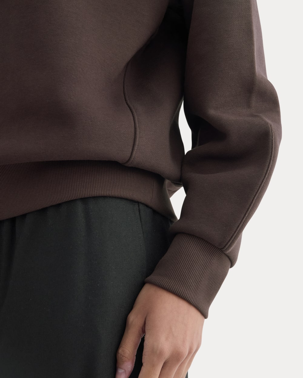 Luxe Fleece Raglan Crewneck | Dark Chocolate