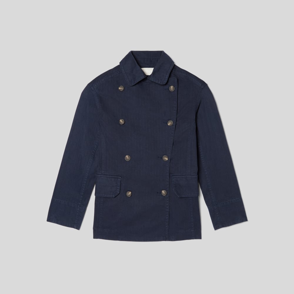The Organic Cotton Herringbone Jacket | Navy