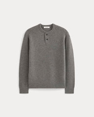 Henley in Wool Cashmere | Heather Charcoal