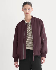 Renew Oversized Puffer Bomber | Deep Plum