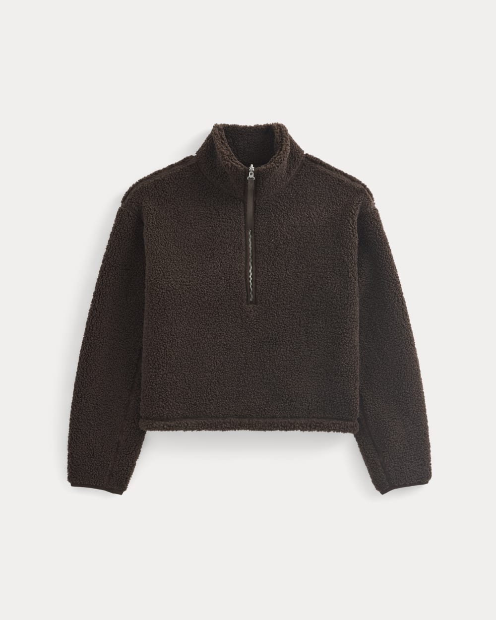 Reversible Teddy Half-Zip Pullover | Coffee Bean