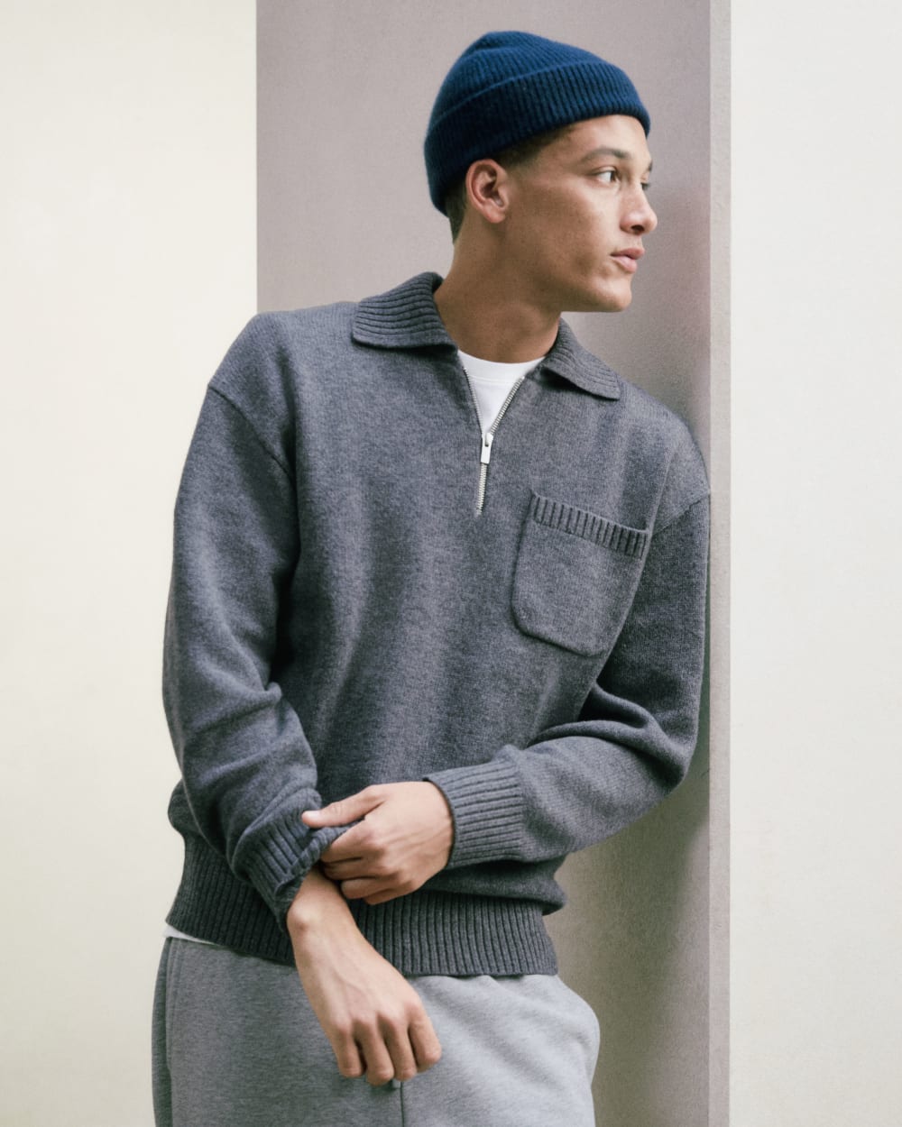 Luxe Merino Quarter-Zip Pullover | Heathered Charcoal