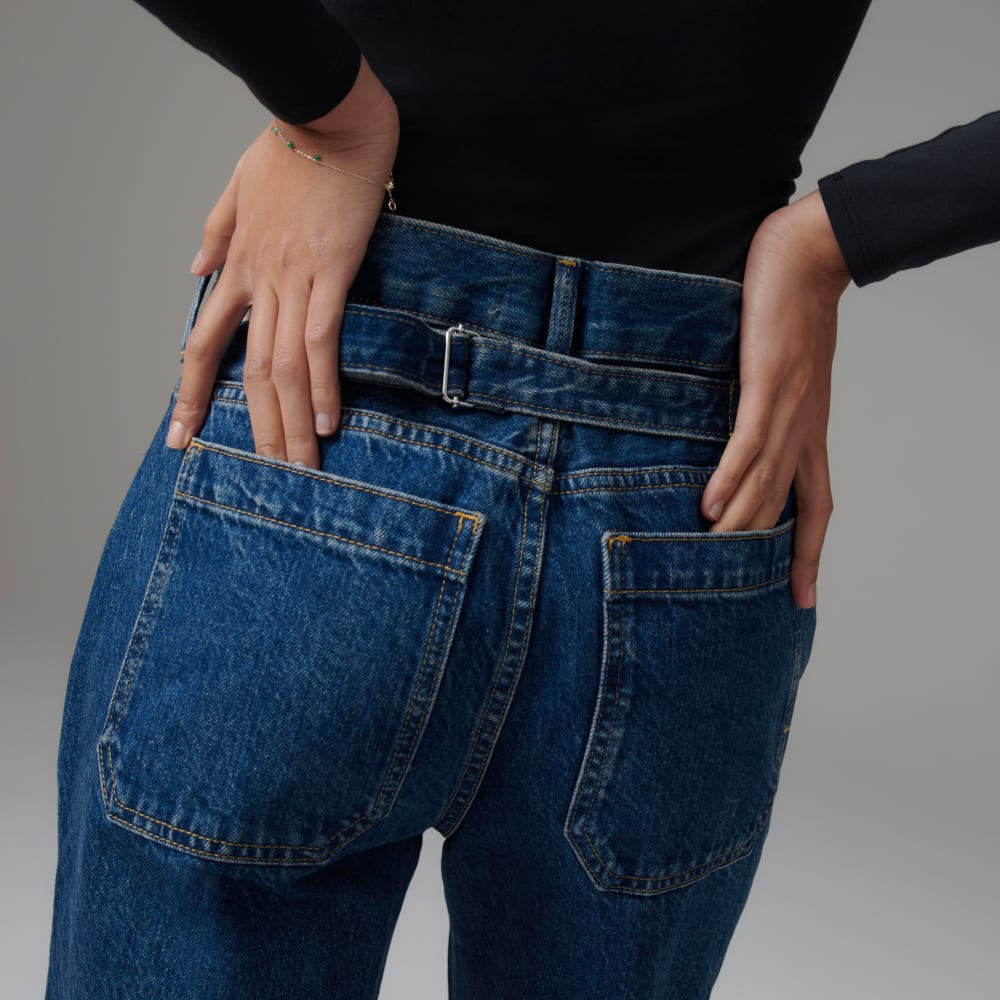 The Cinch Back Utility Jean | Vibrant Blue