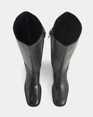 Leather Knee-High City Boot |  Black
