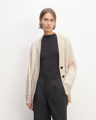 The Alpaca Tiger Jacquard Cardigan | Canvas / Snow