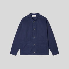 The Organic Cotton Herringbone Utility Jacket | Navy
