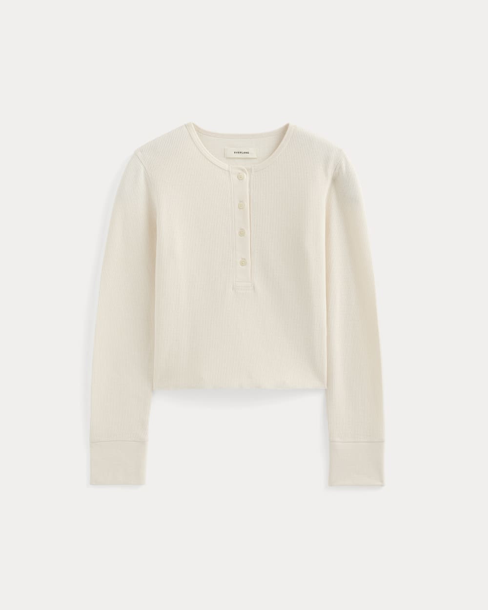 Boxy Henley in Cozy Waffle | Bone