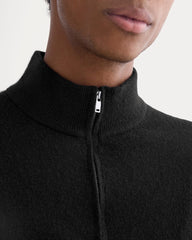 Cashmere Quarter Zip Sweater |  Black