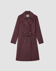 The Italian Wool Modern Trench | Burgundy