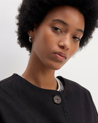 The Denim Barrel Jacket | Black