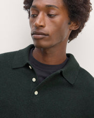 The Classic Polo in Luxe Merino | Heather Scarab Green