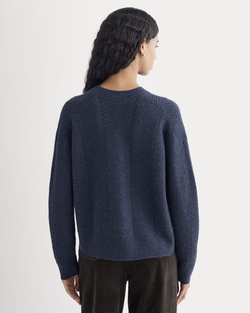 Cashmere Herringbone Sweater | Indigo
