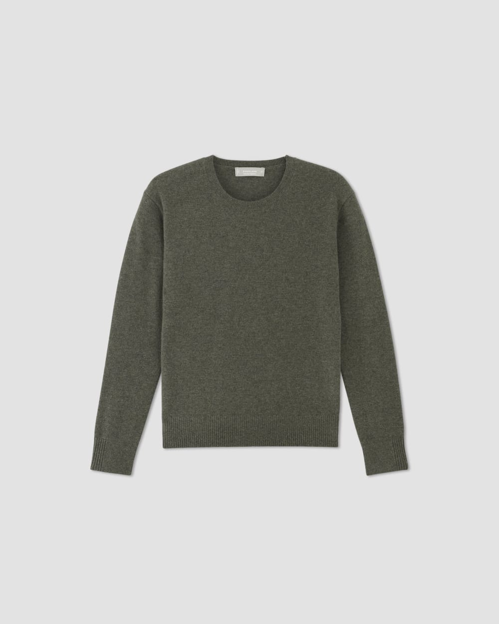 The Classic Crew in Cashmere | Heathered Army Green