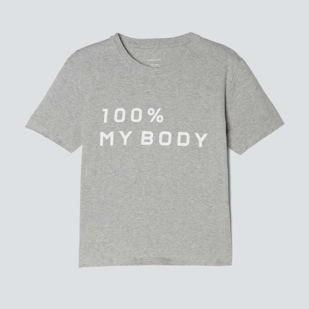 The 100% My Body Box-Cut Tee |  Heathered Grey