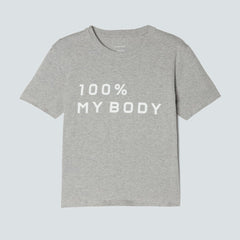 The 100% My Body Box-Cut Tee |  Heathered Grey