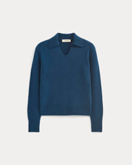 Cashmere Polo Sweater | Deep Lazuli Blue