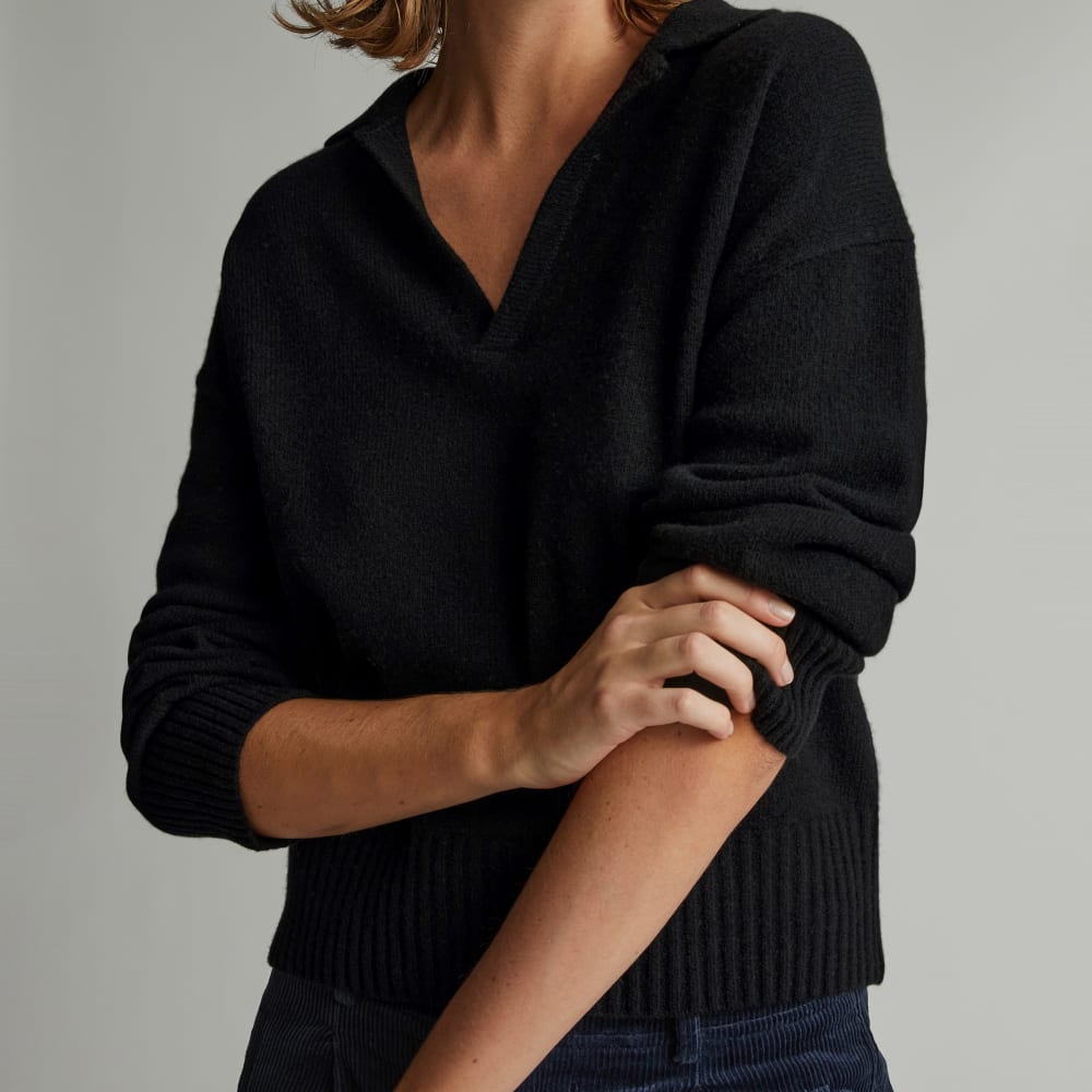The Cashmere Polo | Black