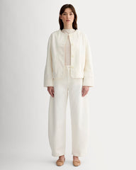 The Denim Barrel Jacket | Calico Ecru