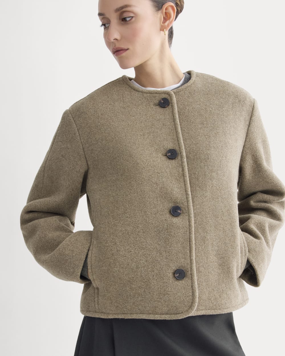 The Cocoon Coat in Wool | Heather Taupe