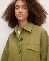 The Everlane x Marques' Almeida Canvas Patchwork Jacket | Moss Green
