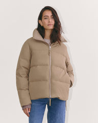 The Puffer Bomber | Taupe Grey