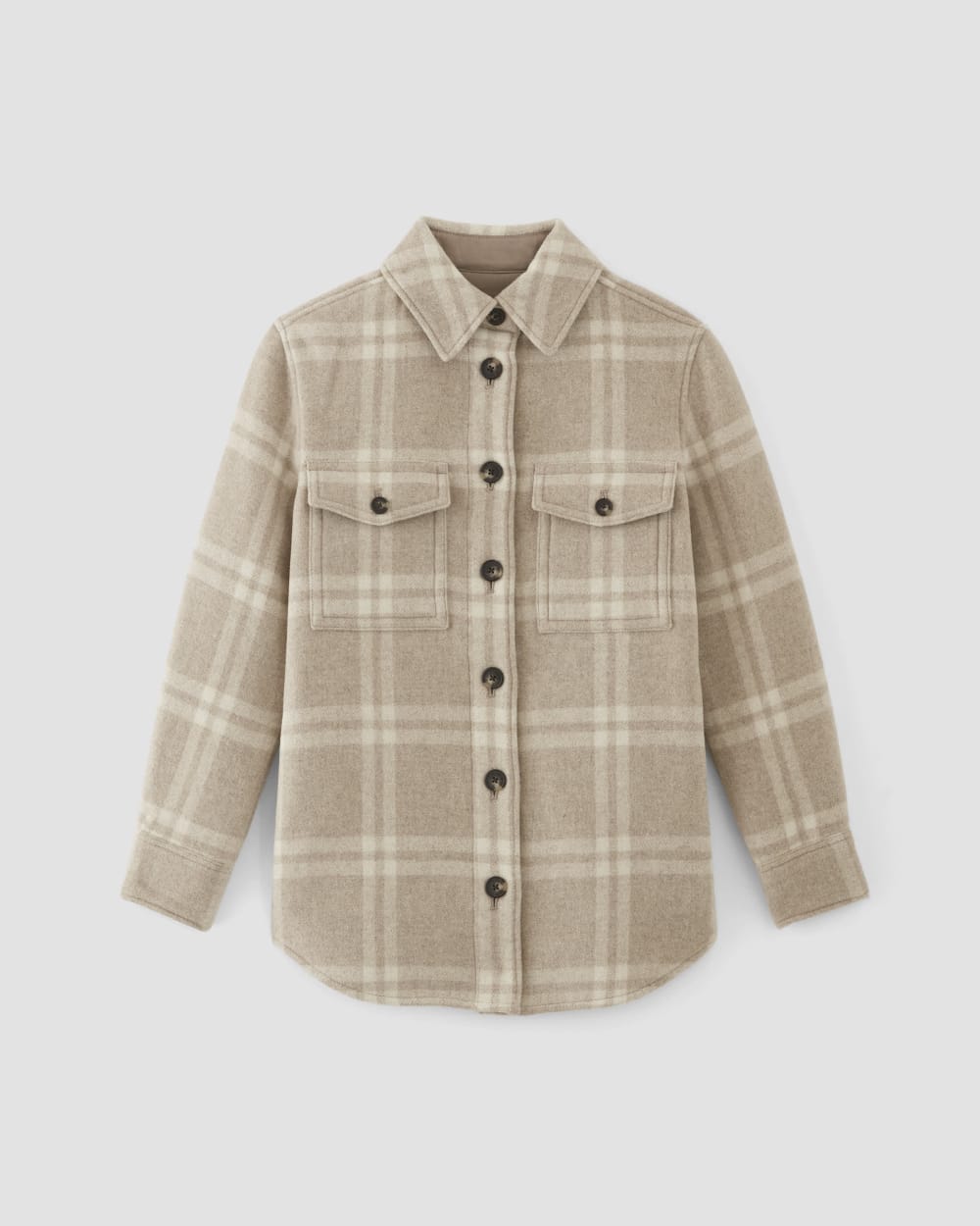 The Italian ReWool® Oversized Shirt Jacket | Taupe / Cream