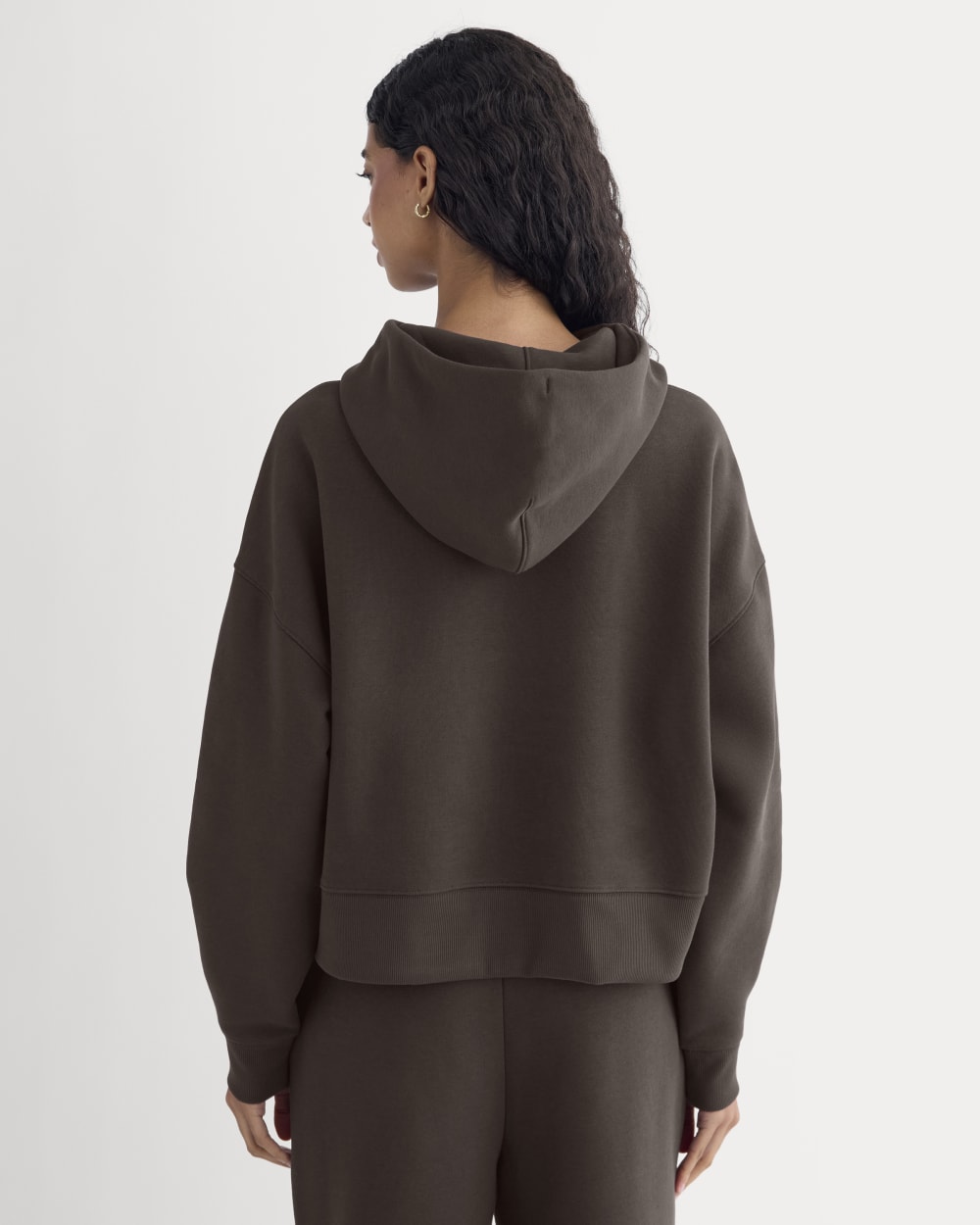 Cropped Luxe Fleece Hoodie | Dark Chocolate