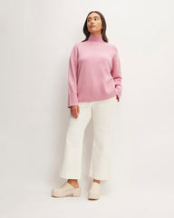 The Cashmere Oversized Turtleneck | Bubblegum
