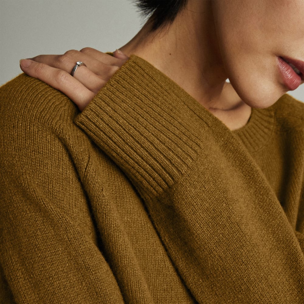 The Cashmere Boxy Crew | Tapenade