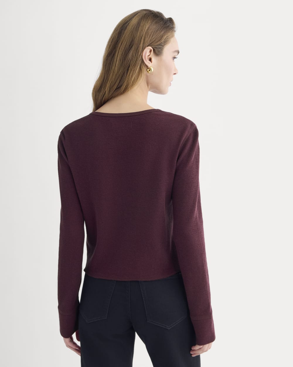 Boxy Henley in Cozy Waffle | Heathered Port Royale