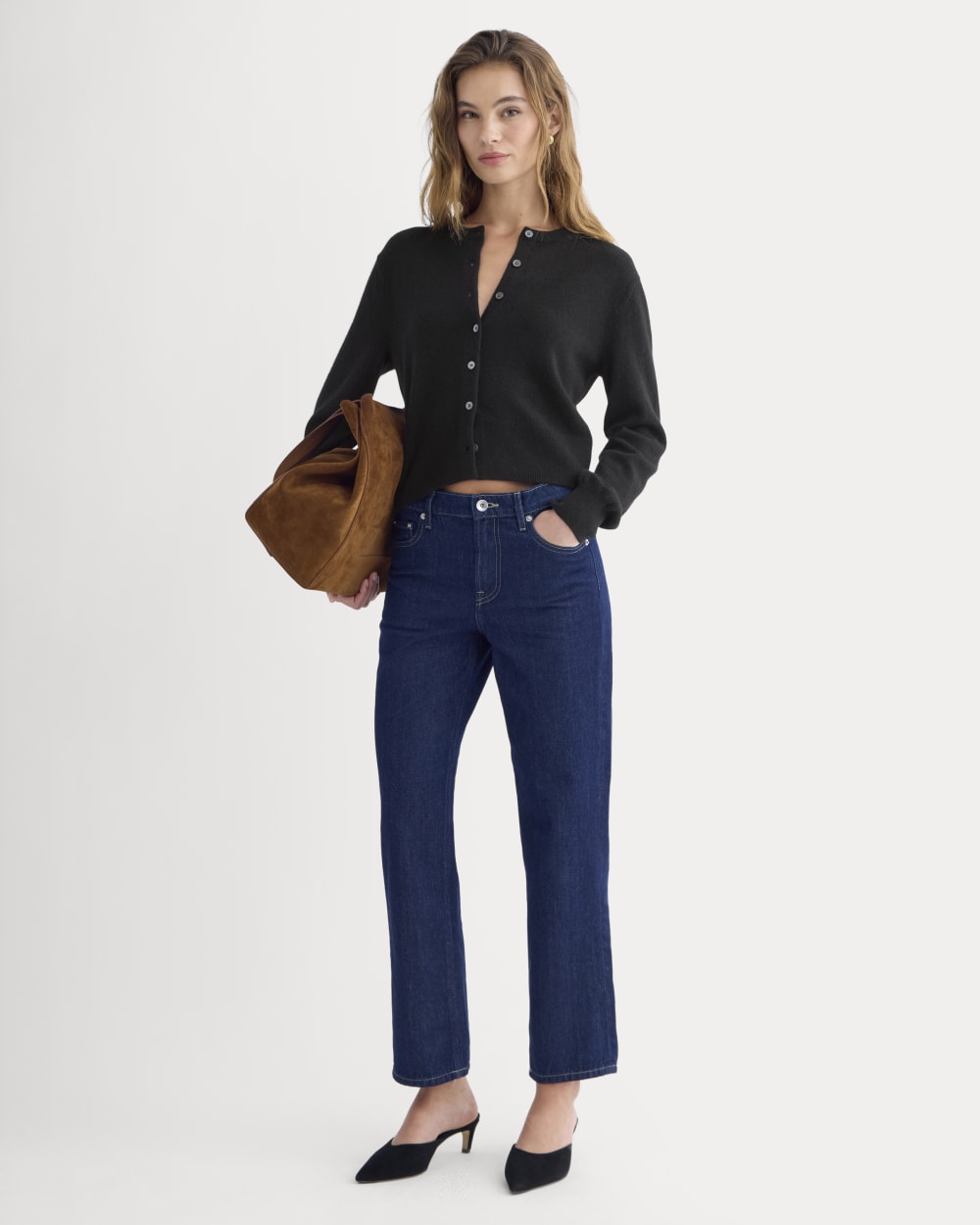 Cashmere Cropped Cardigan | Black