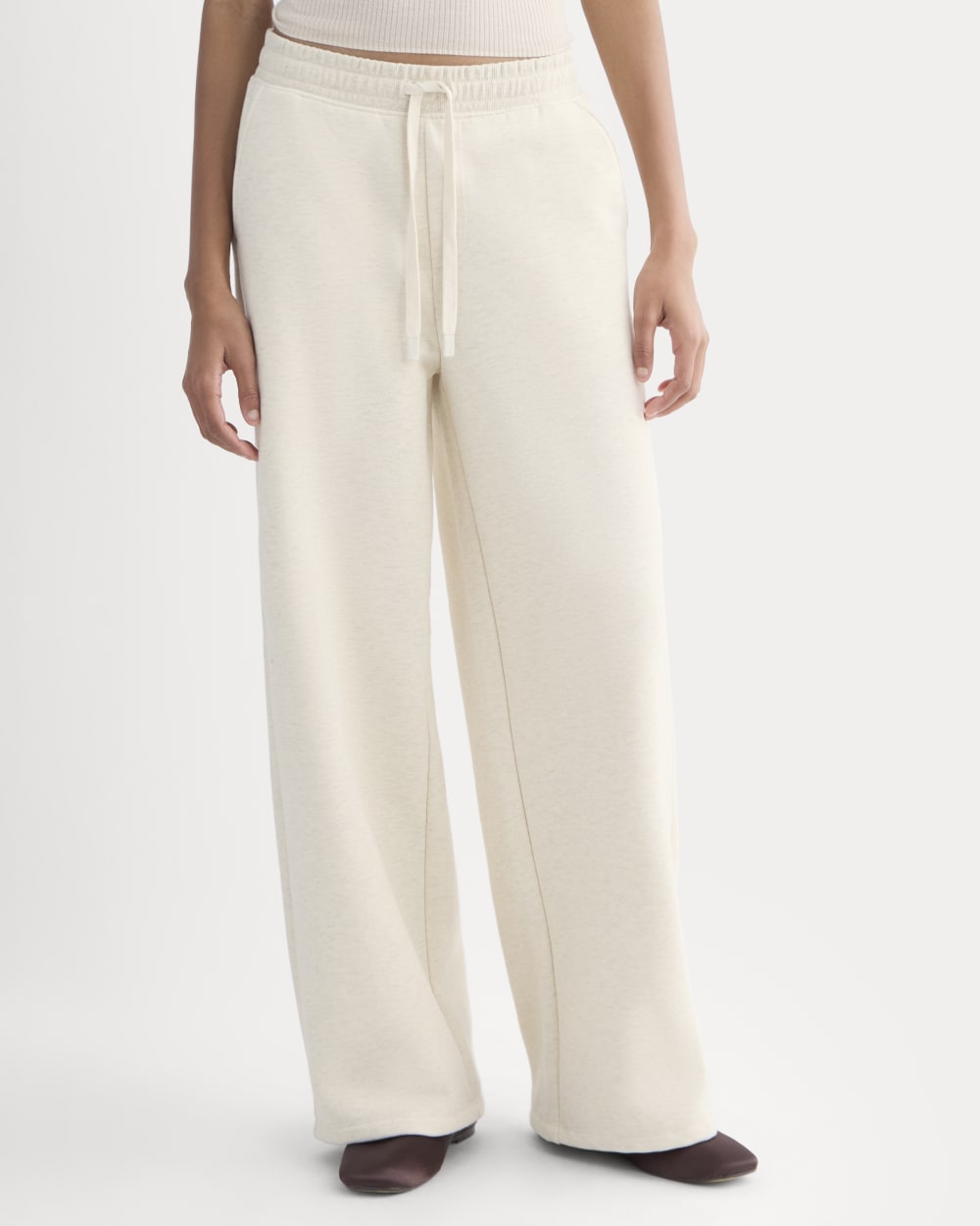 Luxe Fleece Wide-Leg Sweatpant | Heathered Oat
