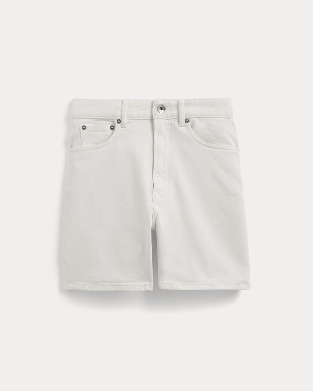 The A-Line Denim Short | White