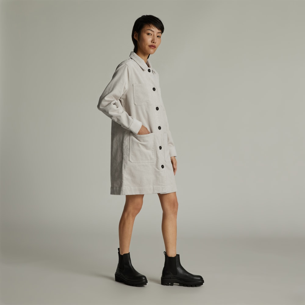 The Corduroy Long Shirt Jacket | Sandstone