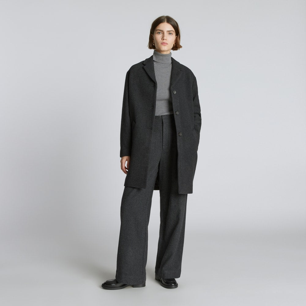 The Italian ReWool® Cocoon Coat | Heathered Black