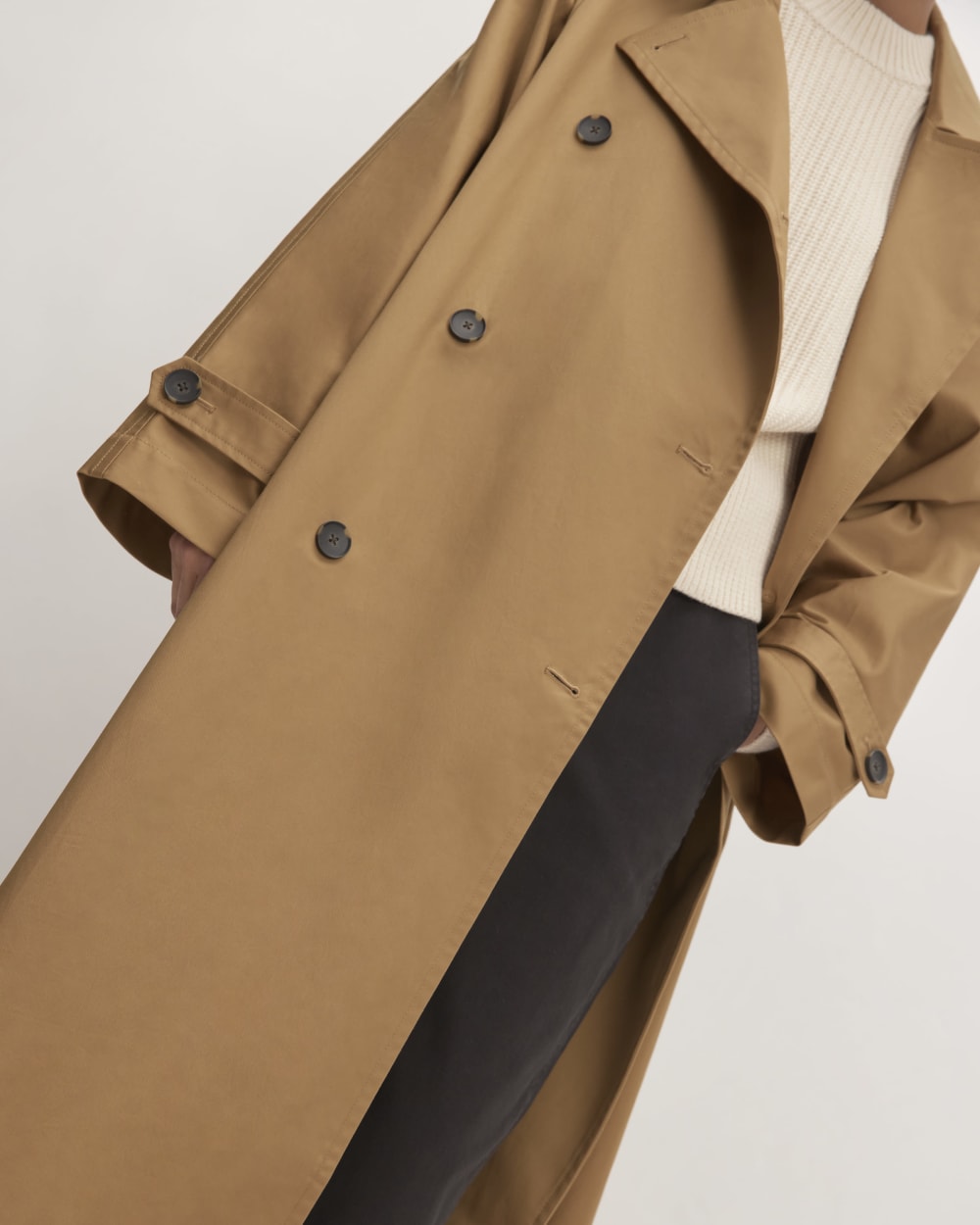 The Cotton Long Trench Coat | Toasted Coconut