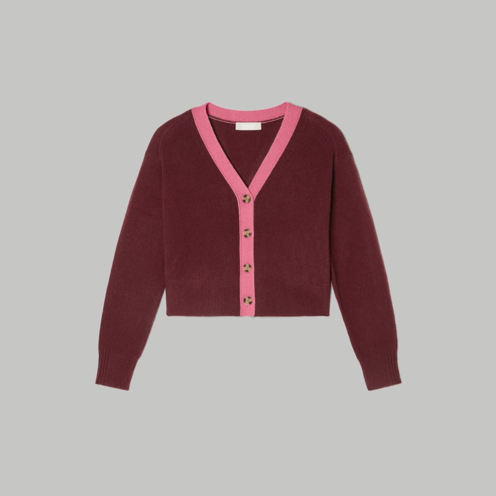 The Cashmere Cardigan | Tawny Port / Bubblegum