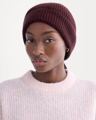 The Cashmere Ribbed Beanie | Wine
